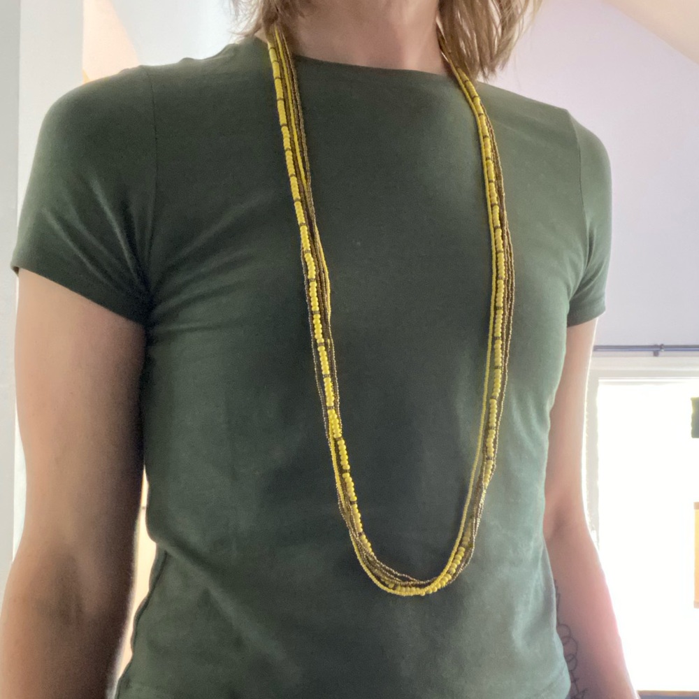 LOFT Yellow Beaded Necklace